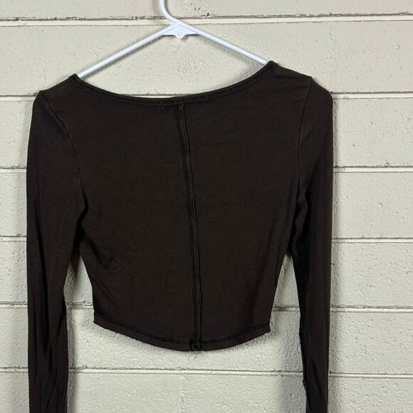 Urban Outfitters Out from Under Brown Long Sleeve Cropped Top size S - Picture 5 of 8